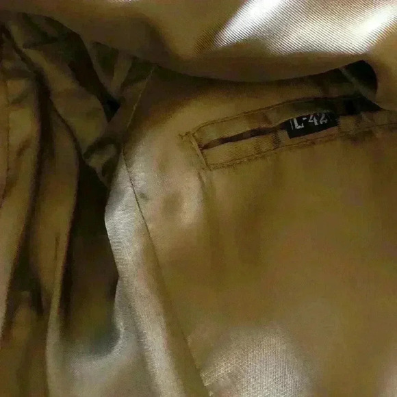 VTG CAMEL BROWN? MEDIUM BROWN? WOOL MENS LONG COAT L42 - Picture 6 of 14